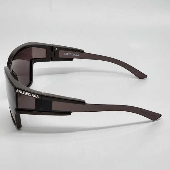 BALENCIAGA Unlimited Unisex Shield  Sunglasses Transparent  Brown - Picture 5 of 9